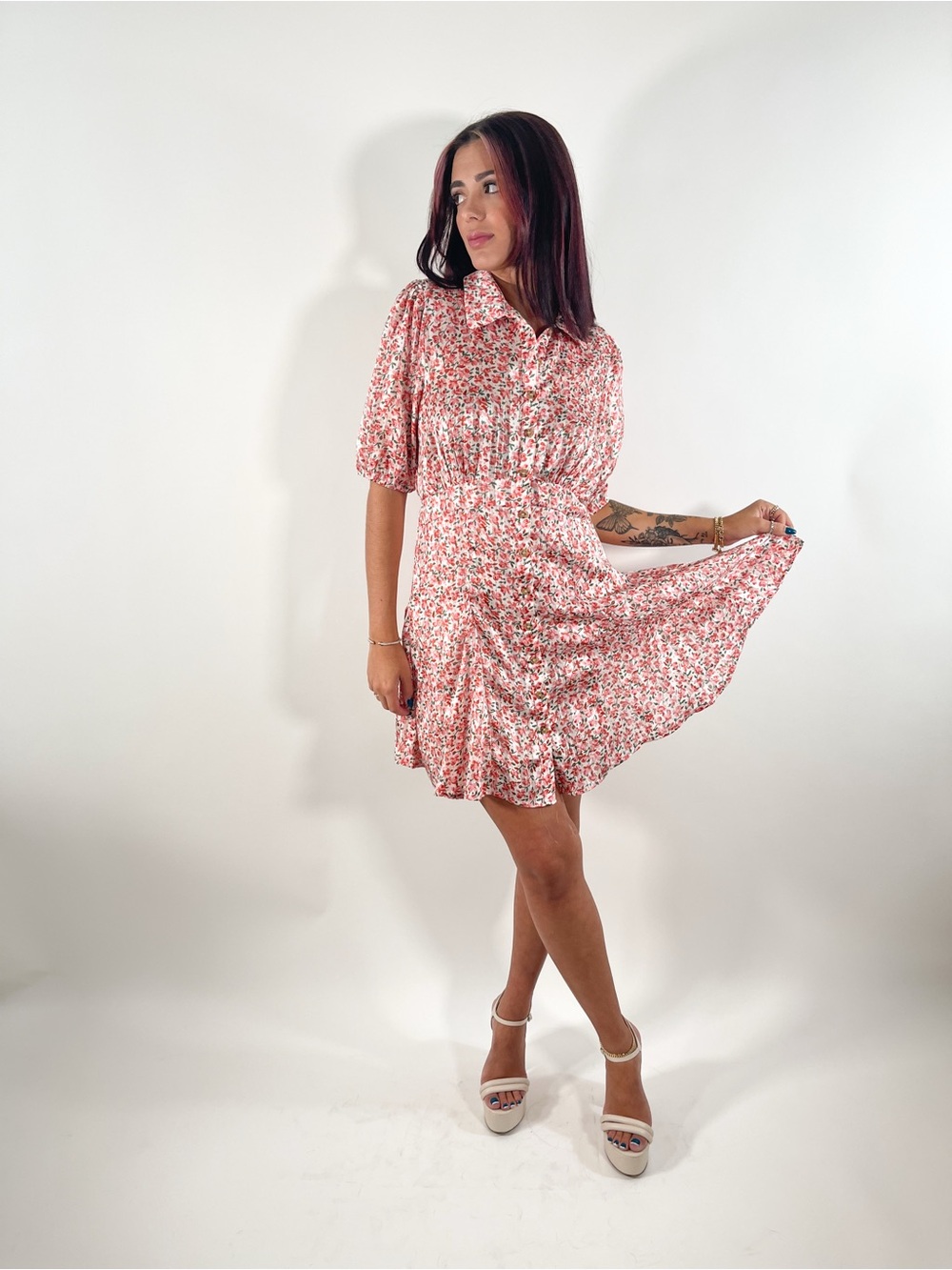 MELLODAY Pink Floral Mini Dress